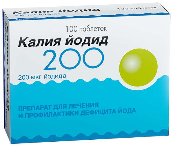 Калия йодид табл. 200мкг бл. N100 Оболенское - фармацевтическое предприятие