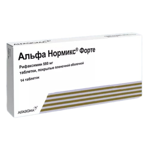Альфа нормикс форте табл. п.п.о. 550мг бл. N14 Alfasigma S.p.A