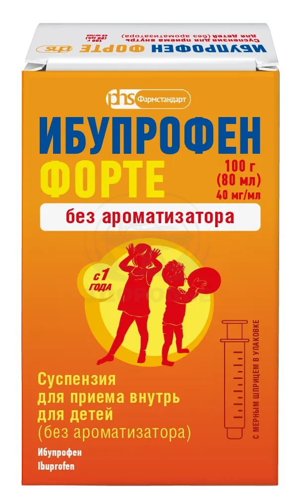Ибупрофен форте сусп. д/приема вн. д/дет. 40мг/мл 80мл с мерн. шпр. фл. Фармстандарт-Лексредства