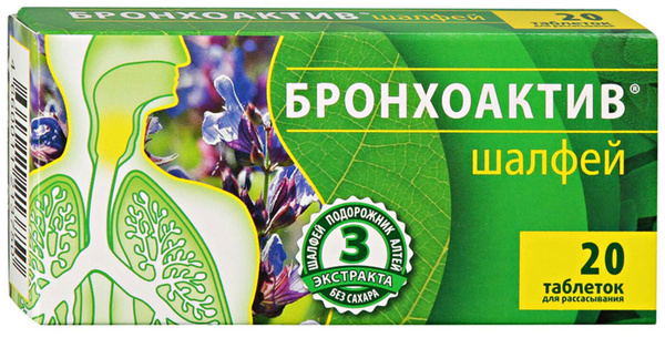 ВИТАМИР Шалфей Бронхоактив табл. д/рассас. N24~БАД Квадрат-С