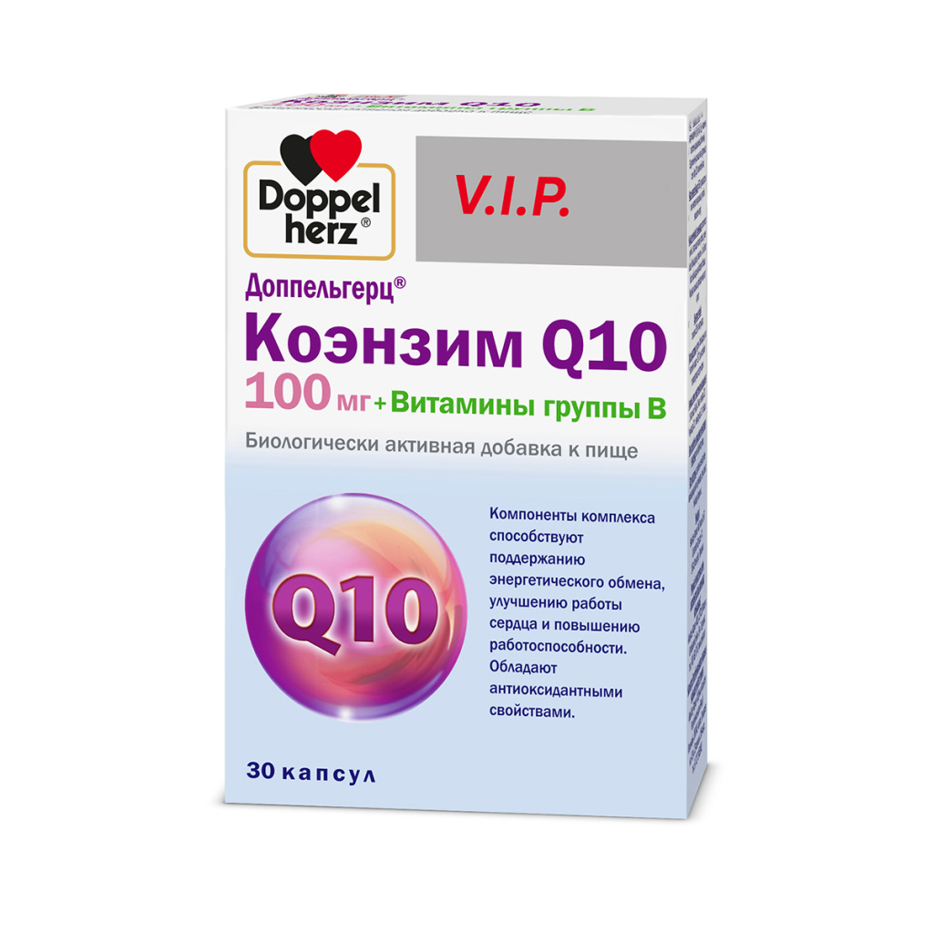 ДОППЕЛЬГЕРЦ ВИП Коэнзим Ку10+Витамины группы В капс. 515мг N30~БАД Queisser Pharma GmbH