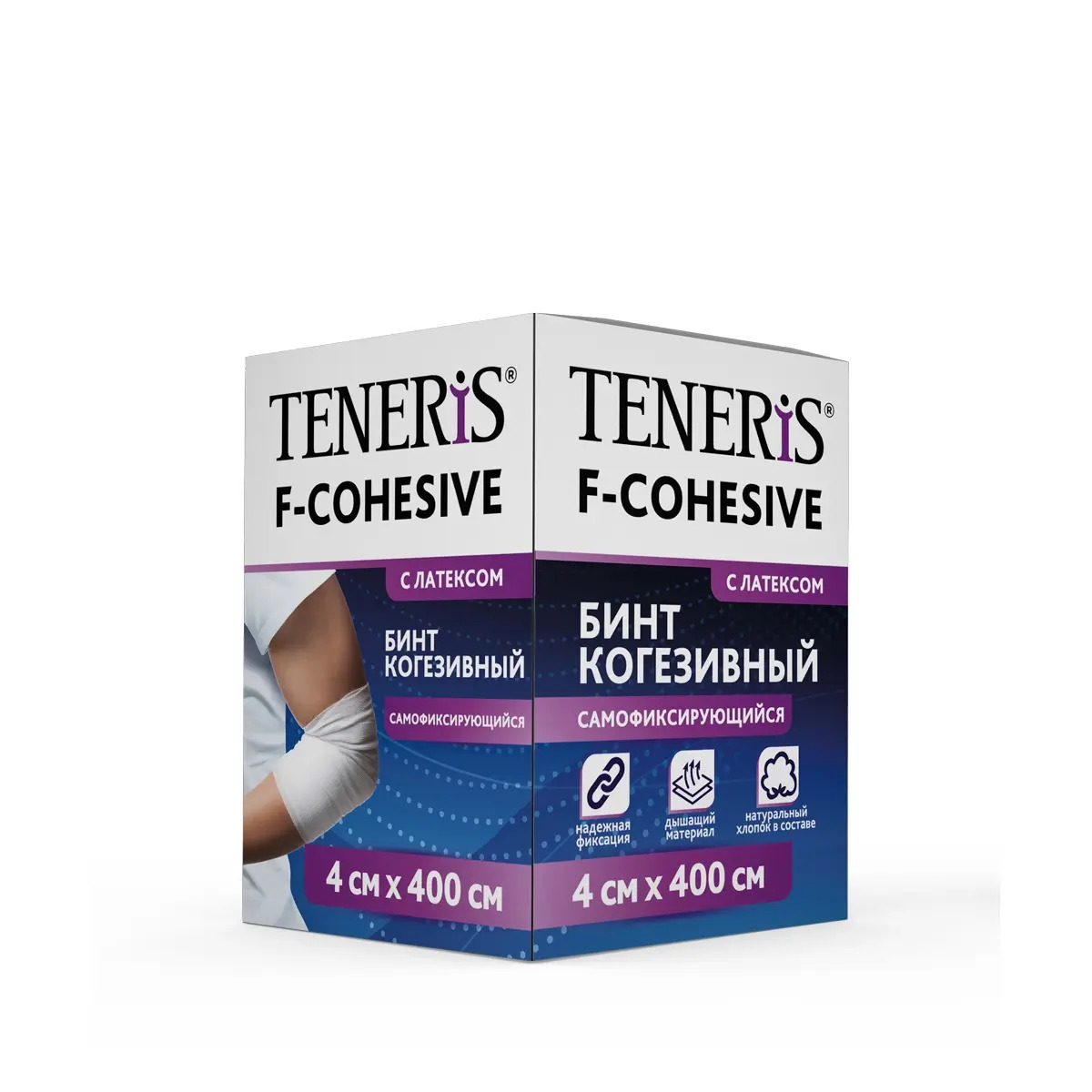 Бинт ТЕНЕРИС Ф-Когезив ткан 4х400см Хелслаб ООО