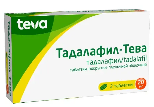 Тадалафил-Тева табл. п.п.о. 20мг бл. N2 Teva Pharma S.L.U.