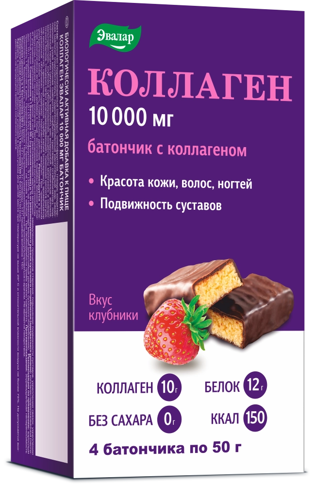 Коллаген Эвалар батонч. 10000мг 50г N4~БАД Эвалар