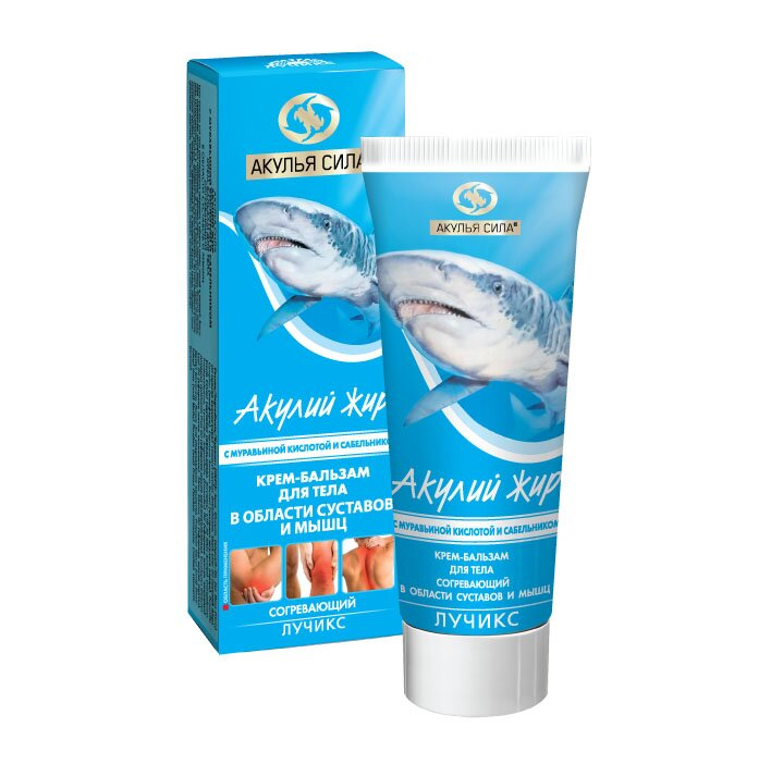АКУЛЬЯ СИЛА Акулий жир крем-бальзам д/тела муравьин к-та/сабельник 75мл ТВИНС Тэк