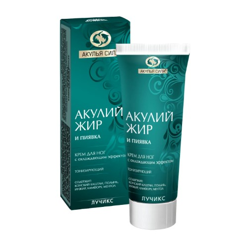 АКУЛЬЯ СИЛА Акулий жир крем д/ног с пиявк 75мл ТВИНС Тэк