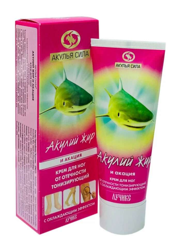 АКУЛЬЯ СИЛА крем д/ног с акац от варикоз и отечност охлаждающ 75мл Лаборатория Эманси