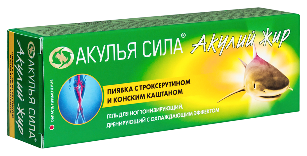 Акулий жир гель пиявка с троксерутин/конск каштан 75мл ТВИНС Тэк
