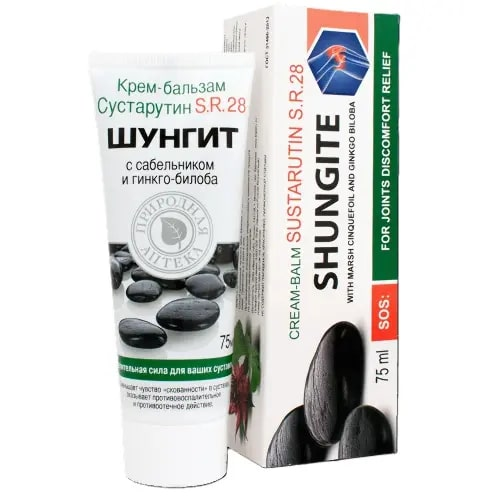 ПРИРОДНАЯ АПТЕКА Шунгит крем-бальзам сабельник/гинкго билоба 75мл ФРАТТИ НВ