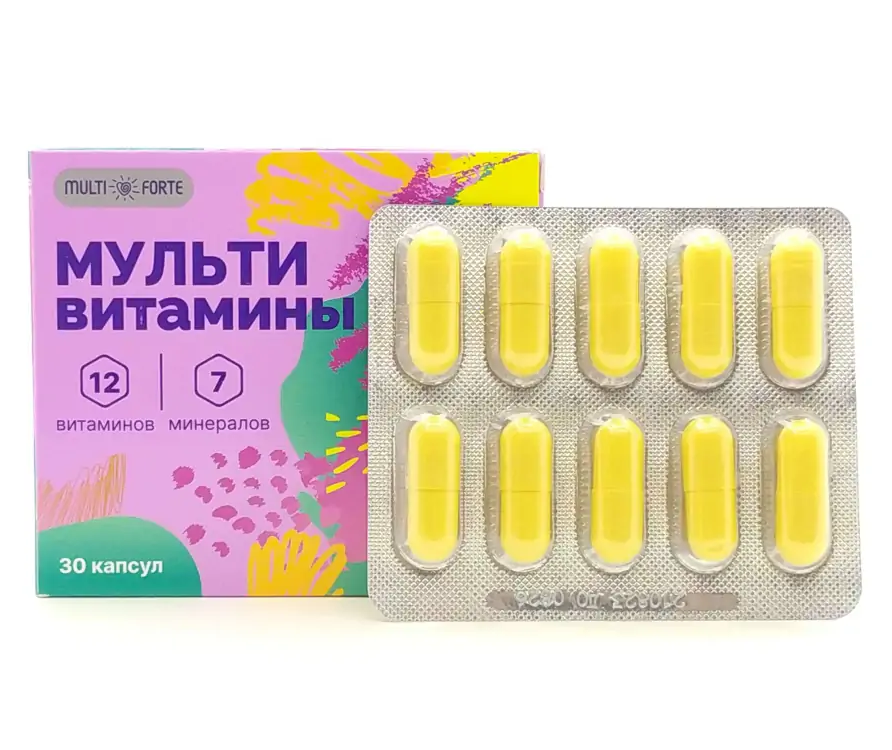 BioForte Мультивитамины (витамины и минералы) для взрослых капс. N30~БАД Барнаульский завод медицинских препаратов