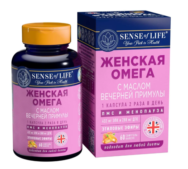 СЕНС ОФ ЛАЙФ Омега женская с маслом вечерн примулы капс. N60~БАД Quantum Solutions Group Ltd