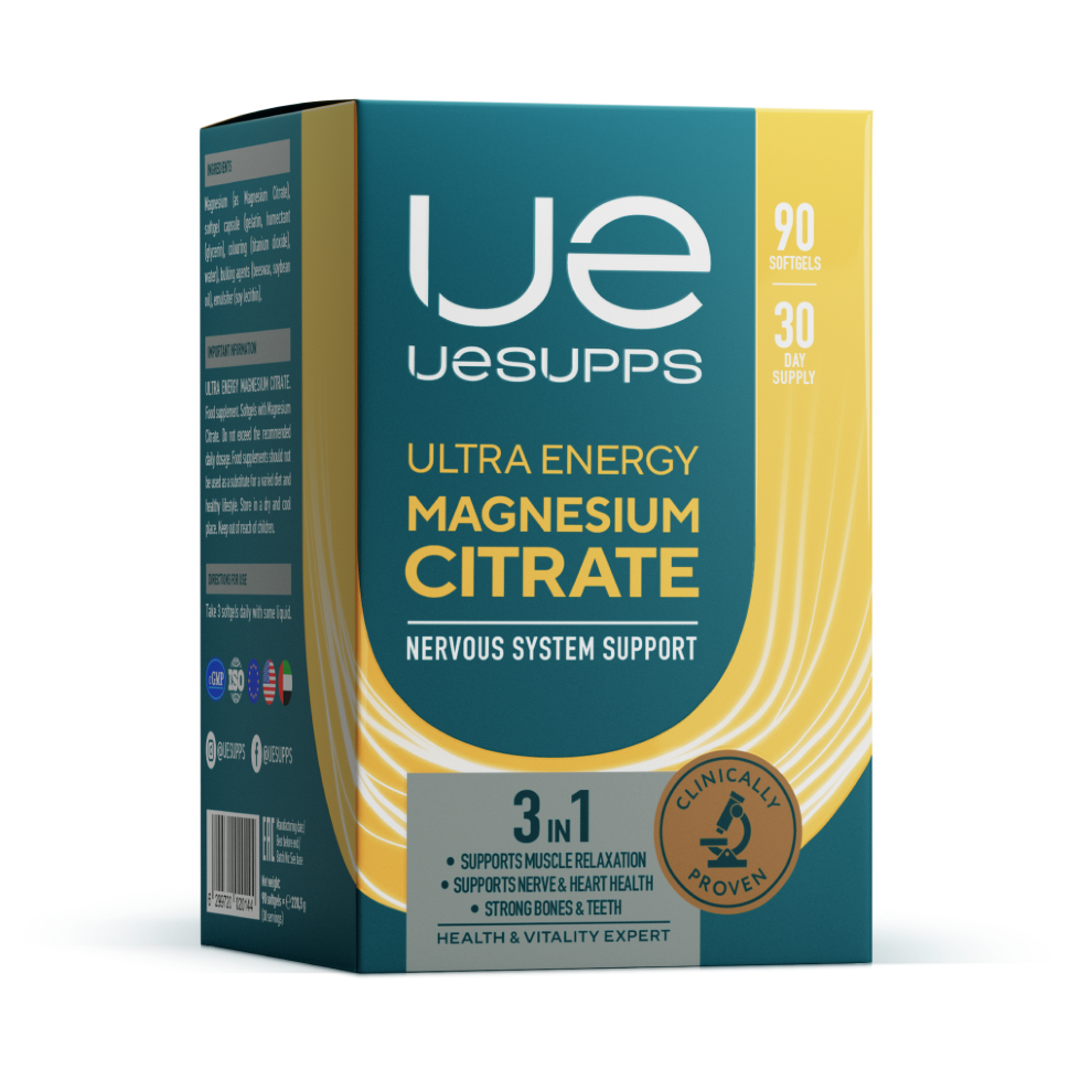 УЕСАППС Ультра Энерджи Магния цитрат капс. 2450мг N90~БАД Ultra Energy Supplements Trading L.L.C