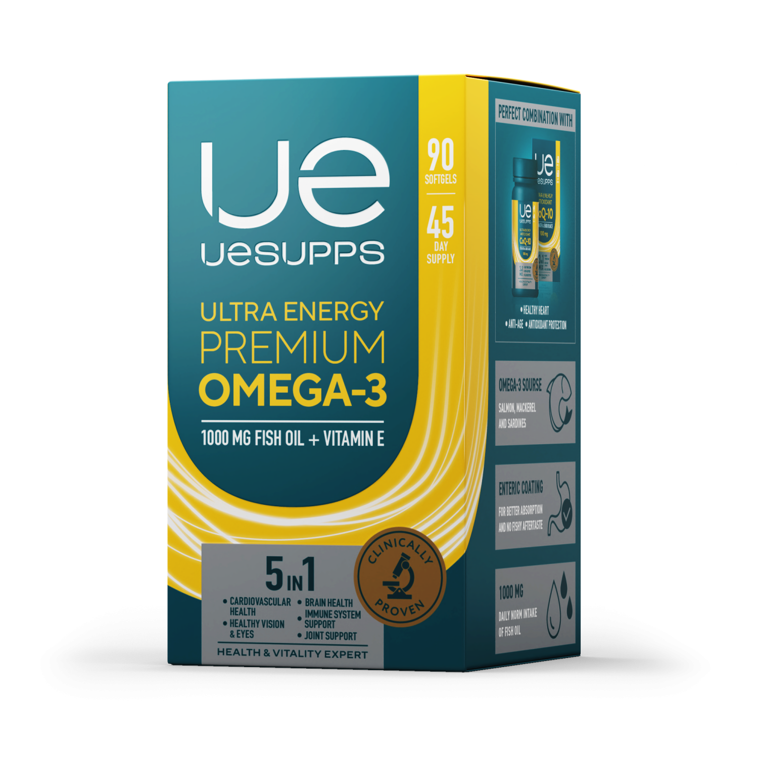 УЕСАППС Ультра Энерджи Премиум Омега-3 капс. N90~БАД Ultra Energy Supplements Trading L.L.C
