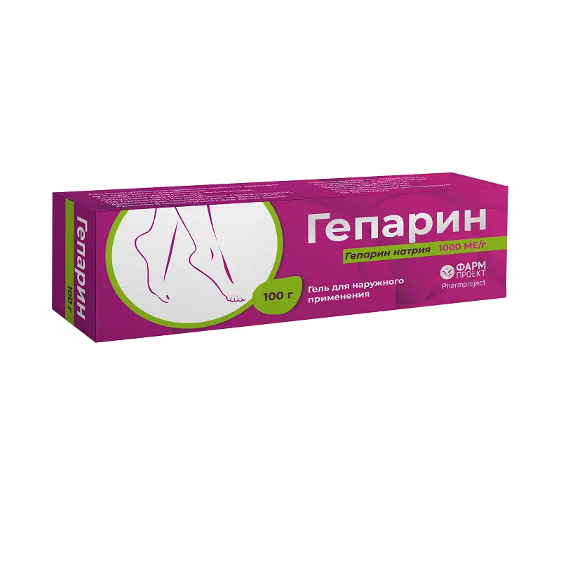 Гепарин гель д/наружн. прим. 1000МЕ/г 100г туб. Фармпроект