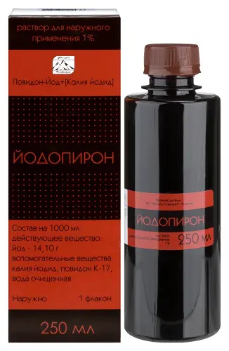 Йодопирон р-р д/наружн. прим. 1% 250мл фл. Флора Кавказа