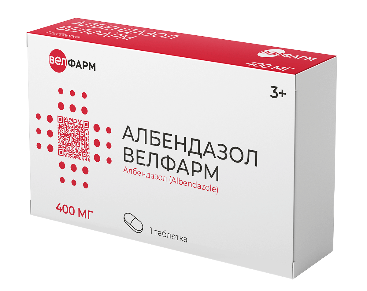 Албендазол Велфарм табл. жев. 400мг бл. Велфарм-М ООО