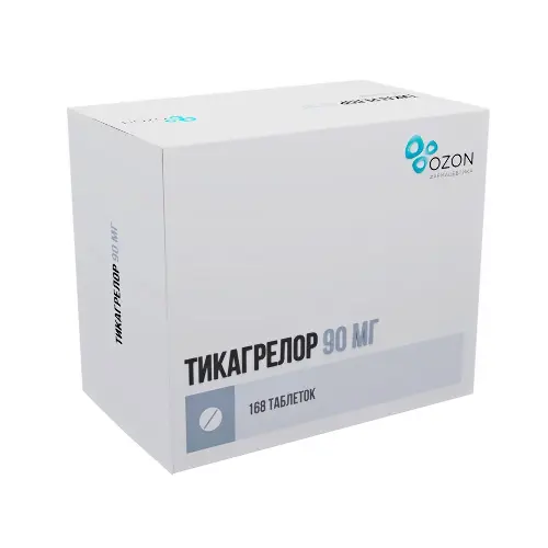 Тикагрелор табл. п.п.о. 90мг бл. N168 Озон