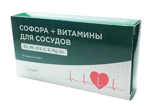 Софора + витамины для сосудов капс. 395мг N30~БАД СОИК ООО