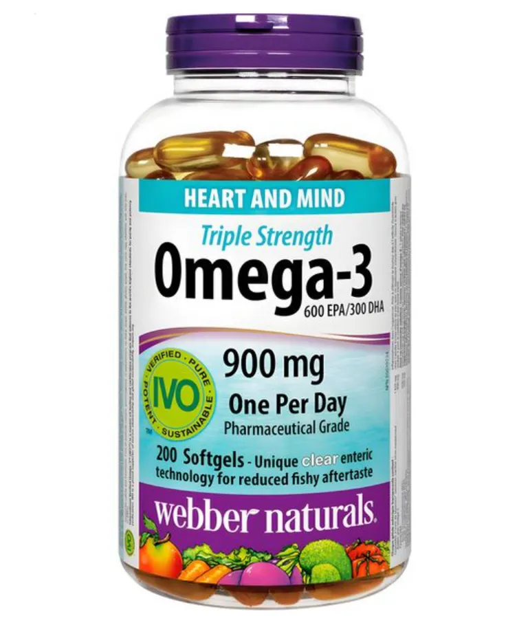 ВЕББЕР НЕЙЧЕРАЛС Тройная омега-3 капс. 900мг N200~БАД WN Pharmaceuticals Ltd.