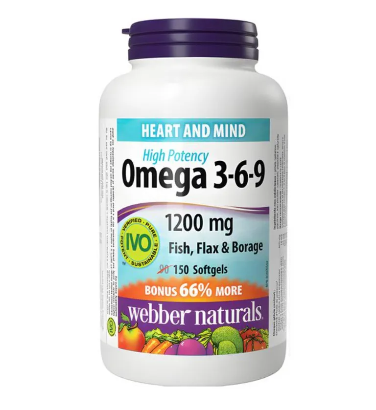 ВЕББЕР НЕЙЧЕРАЛС Омега 3-6-9 капс. 1200мг N150~БАД WN Pharmaceuticals Ltd.