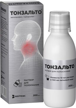 Тонзальто р-р д/полоскан. 16мг/мл 200мл с мерн. стак. фл. ВЕРТЕКС