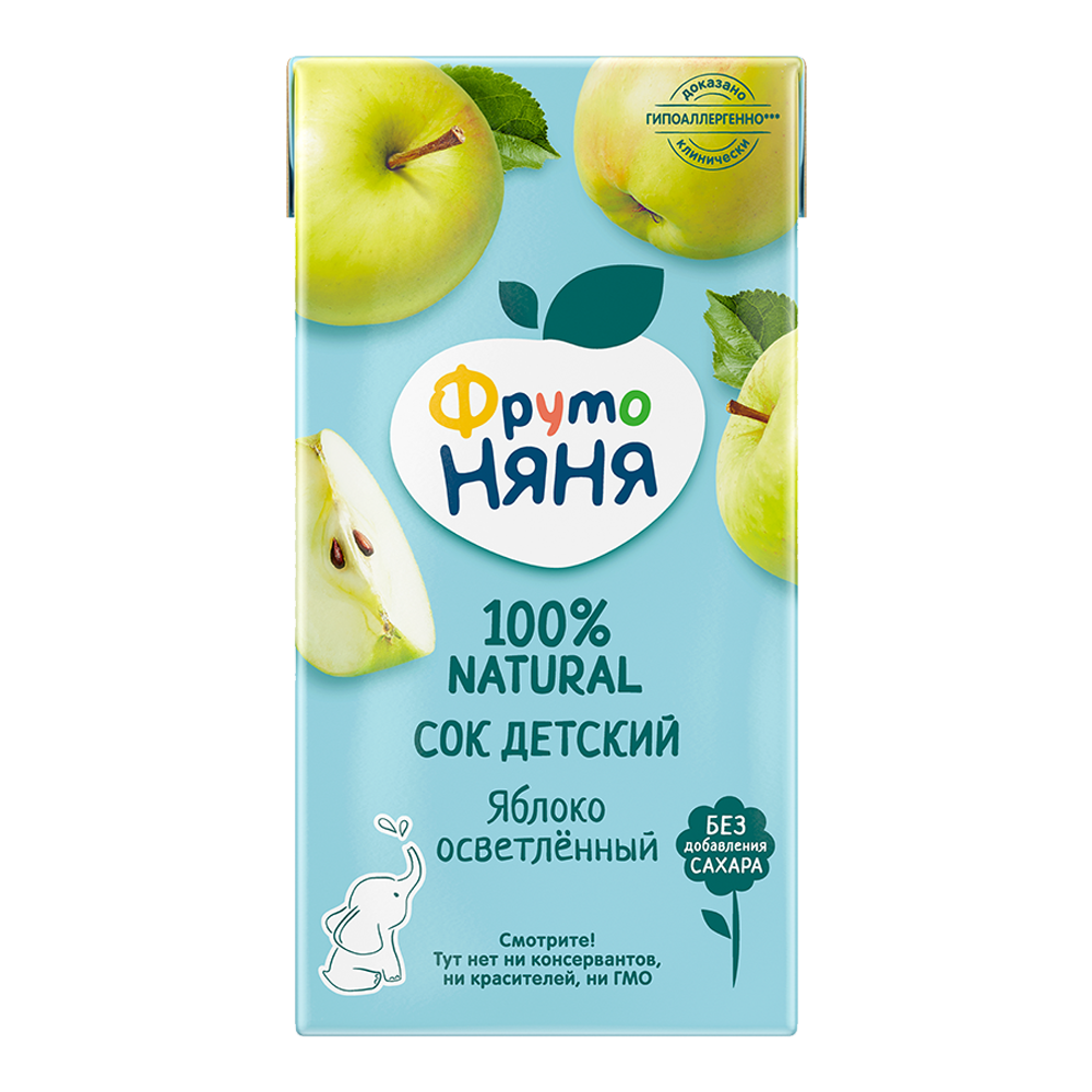 ФРУТОНЯНЯ МАЛЫШАМ сок осветлен яблоко 0.125л Прогресс АО