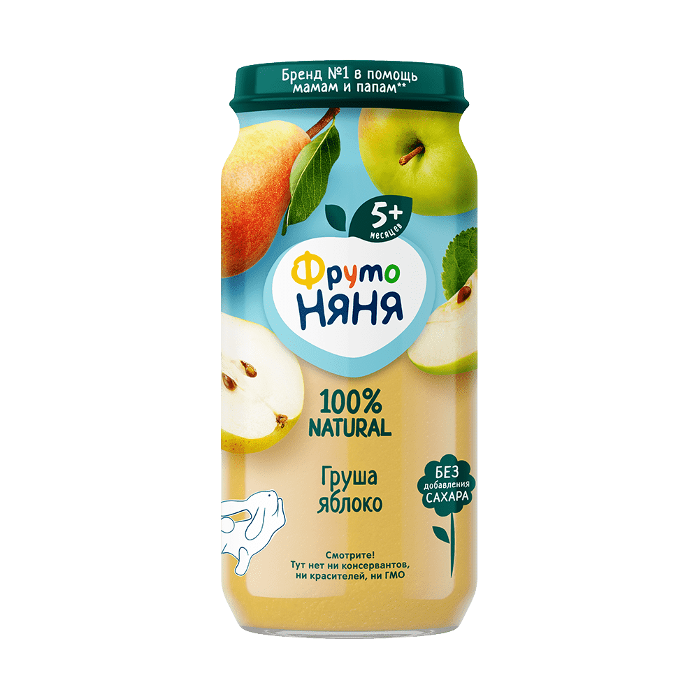 ФРУТОНЯНЯ пюре 5+мес яблоко/груша 250г Прогресс АО