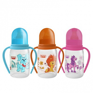 ЛАББИ Веселые животные бутылочка латекс соск с ручк 125мл [11390] Gold List AG