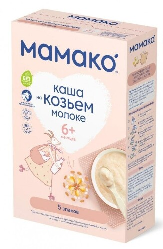 МАМАКО каша 5 злаков на козьем молоке 200г Flory