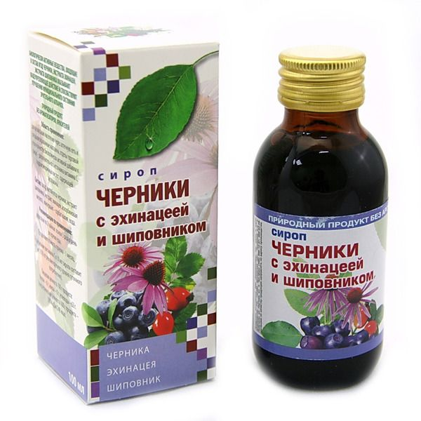 Черника с эхинацеей и шиповником сироп 100мл ~БАД Биоинвентика ООО