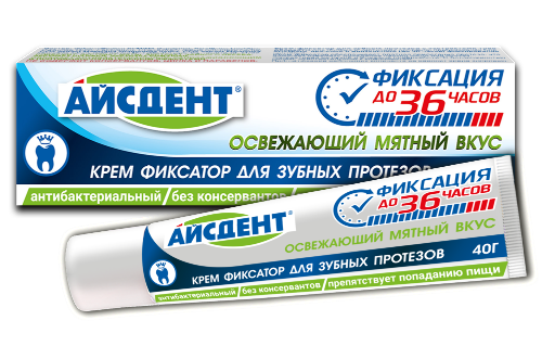 АЙСДЕНТ крем д/фиксац зубн протез освеж мята 40г Полар ООО